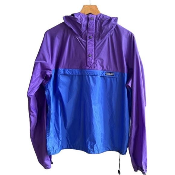 Patagonia Other - Patagonia Vintage 80s Two Tone Windbreaker Jacket Blue Purple 1/4 Zip Size Small